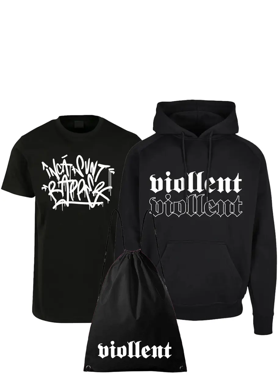 PACK TRICOU PREMIUM INCA SUNT RAPPER SI HANORAC PREMIUM VIOLLENT X2 + RUCSAC